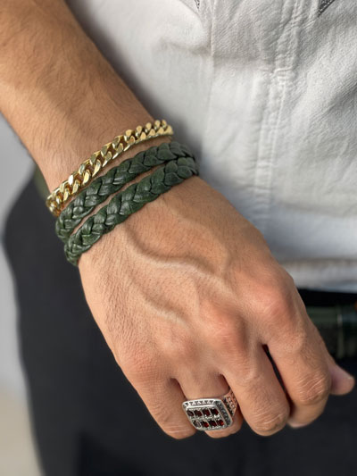 دستبند چرم بافت