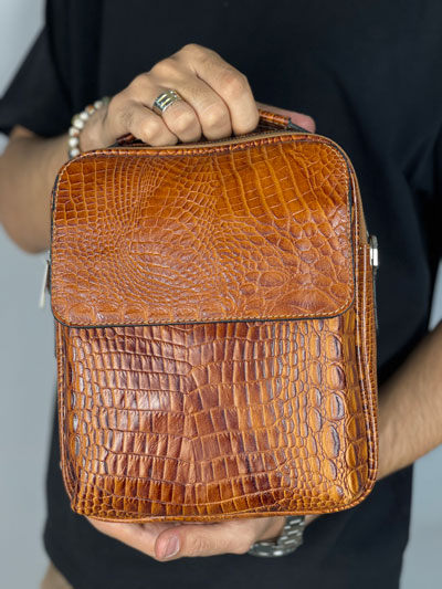 کیف دوشی چرم تک زیپ