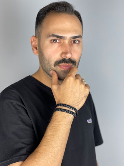 دستبند چرم بافت2