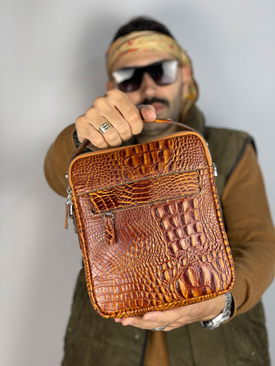 کیف دوشی چرم دوزیپ